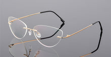 Load image into Gallery viewer, Oulylan Rimless Cat Eye Titanium Alloy Glasses Frame Men Ultralight    Eyeglasses Women Frameless Eyewear Optical Myopia Frame