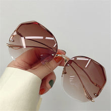 Load image into Gallery viewer, Oulylan Rimless Sunglasses Women Fashion Metal Bent leg Gradient Sun Glasses Ladies Sexy Blue Pink Eyewear Vintage Shades UV400