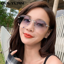 Load image into Gallery viewer, Oulylan Rimless Sunglasses Women Luxury Trimming Gradient Shades Sun Glasses Ladies Vintage Framless Eyewear UV400
