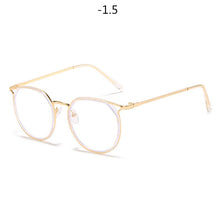 Load image into Gallery viewer, Oulylan Round Finished Myopia Glasses Women Men Cat Eye Nearsighted Eyewear Student Glasses with Diopters Minus -1.0 -1.5 -2.5
