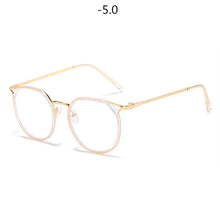 Load image into Gallery viewer, Oulylan Round Finished Myopia Glasses Women Men Cat Eye Nearsighted Eyewear Student Glasses with Diopters Minus -1.0 -1.5 -2.5