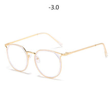 Load image into Gallery viewer, Oulylan Round Finished Myopia Glasses Women Men Cat Eye Nearsighted Eyewear Student Glasses with Diopters Minus -1.0 -1.5 -2.5
