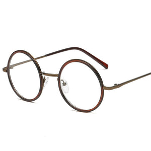 Oulylan Occhiali Rotondi Montatura Donna Uomo Montature per occhiali con lenti trasparenti Donna Trasparente Miopia Occhiali da vista Nero Oro 