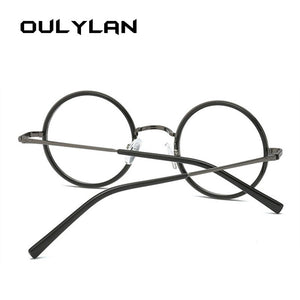 Oulylan Occhiali Rotondi Montatura Donna Uomo Montature per occhiali con lenti trasparenti Donna Trasparente Miopia Occhiali da vista Nero Oro 