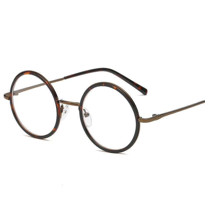 Oulylan Occhiali Rotondi Montatura Donna Uomo Montature per occhiali con lenti trasparenti Donna Trasparente Miopia Occhiali da vista Nero Oro 