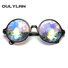 Load image into Gallery viewer, Oulylan Round Kaleidoscope Glasses Rave Festival Men Women Brand Designer Holographic Kaleidoscope Party Sunglasses Retro