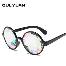 Load image into Gallery viewer, Oulylan Round Kaleidoscope Glasses Rave Festival Men Women Brand Designer Holographic Kaleidoscope Party Sunglasses Retro