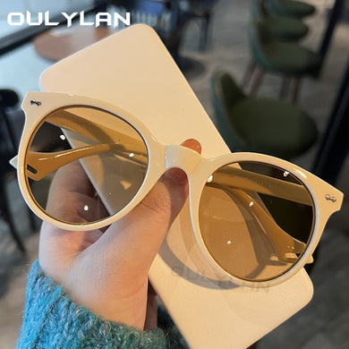 Oulylan Small Round Sunglasses Women Men Vintage Brand Designer Sun Glasses Ladied Ins Popular Candy Colors Eyewear Korean style