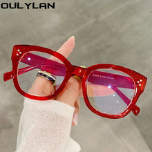 Load image into Gallery viewer, Oulylan Square Anti Blue Light Glasses Frame Women Men Optical Computer Eyeglasses Frames Office Decoration Fake Eyewear