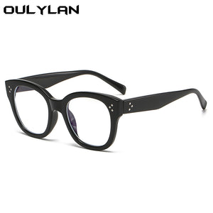 Oulylan Square Anti Blue Light Glasses Frame Women Men Optical Computer Eyeglasses Frames Office Decoration Fake Eyewear