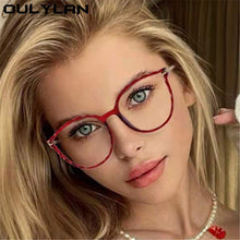 Load image into Gallery viewer, Oulylan TR90 Blue Light Blocking Glasses Frame Women Vintage Round Eyeglasses Frames Men Optical Clear Prescription Eyewear