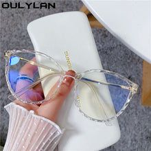 Load image into Gallery viewer, Oulylan TR90 Blue Light Blocking Glasses Frame Women Vintage Round Eyeglasses Frames Men Optical Clear Prescription Eyewear
