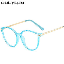 Load image into Gallery viewer, Oulylan TR90 Blue Light Blocking Glasses Frame Women Vintage Round Eyeglasses Frames Men Optical Clear Prescription Eyewear