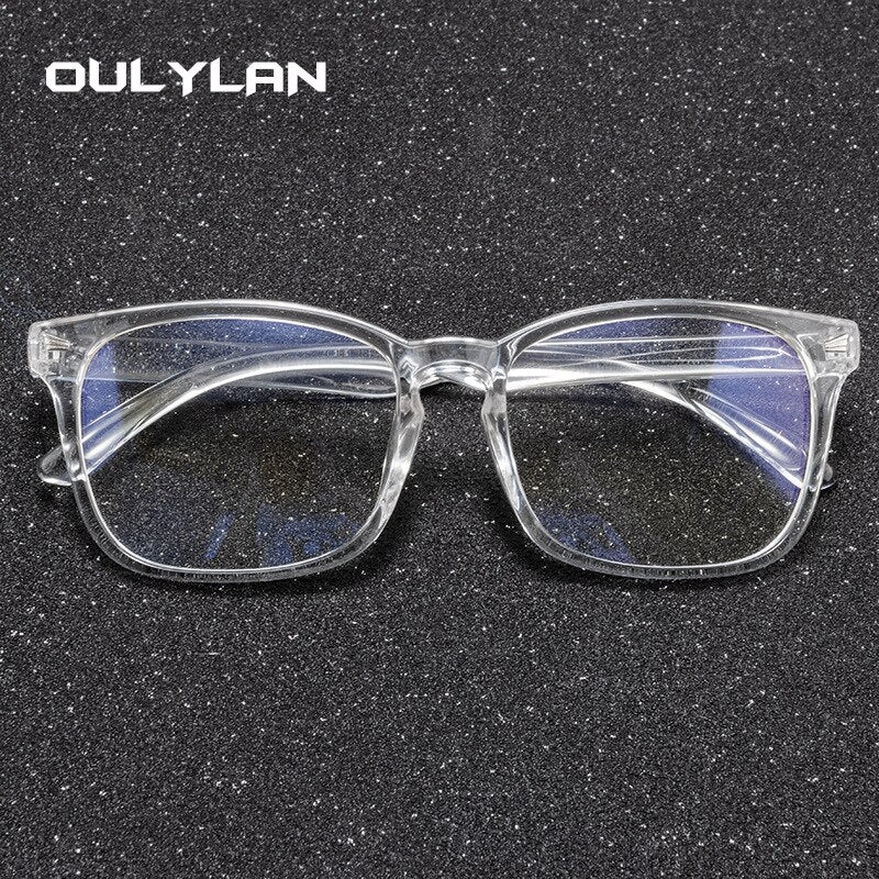 Oulylan Transparent Eyeglasses Women Men Anti Blue Light Glasses Frames Female Male Computer Eyewear Clear Optical Myopia Frame
