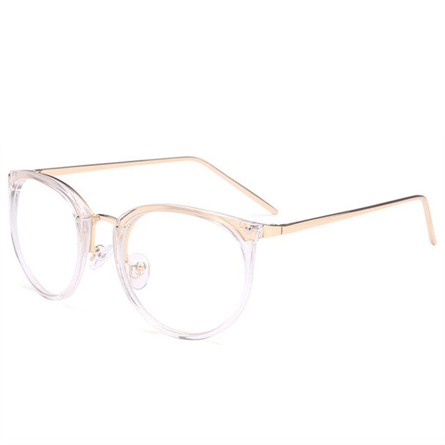 Oulylan Transparent Eyeglasses Women Sexy Cat Eye Glasses Frames Female Metal Optical Spectacles Clear  Myopia Frame