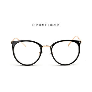 Oulylan Transparent Eyeglasses Women Sexy Cat Eye Glasses Frames Female Metal Optical Spectacles Clear  Myopia Frame