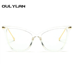 Oulylan Transparent Glasses Cat Eye Glasses Frames for Women Men Clear Optical Eyeglasses Computer Eyewear