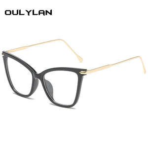 Oulylan Transparent Glasses Cat Eye Glasses Frames for Women Men Clear Optical Eyeglasses Computer Eyewear