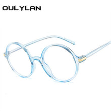Load image into Gallery viewer, Oulylan Transparent Glasses Frames Women Men Round Eyeglasses Frame Pink Blue Black Optical Spectacles