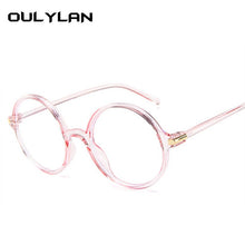 Load image into Gallery viewer, Oulylan Transparent Glasses Frames Women Men Round Eyeglasses Frame Pink Blue Black Optical Spectacles
