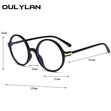 Load image into Gallery viewer, Oulylan Transparent Glasses Frames Women Men Round Eyeglasses Frame Pink Blue Black Optical Spectacles