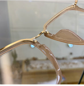 Oulylan Transparent Glasses Women Computer Anti Blue Light Eyeglasses Frames Men Oversized Styles Optical Spectacle Myopia Frame