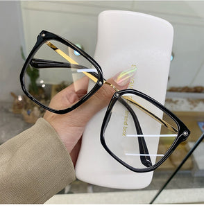 Oulylan Transparent Glasses Women Computer Anti Blue Light Eyeglasses Frames Men Oversized Styles Optical Spectacle Myopia Frame