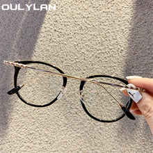 Load image into Gallery viewer, Oulylan Vintage Round Glasses Frame Women Transparent Anti Blue Light Spectacles Frames Men Metal Computer Fake Glasses