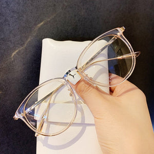 Oulylan Vintage Round Glasses Frame Women Transparent Anti Blue Light Spectacles Frames Men Metal Computer Fake Glasses