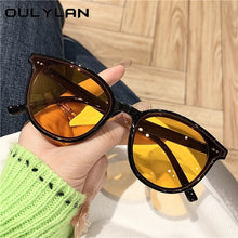 Load image into Gallery viewer, Oulylan Vintage Sunglasses Women Men Brand Designer Black Sun Glasses Retro Sunglass Ladies Yellow Goggle Night Vision Driving