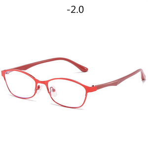 Women Business Finished Myopia Glasses Student Anti Blue Light Computer Nearsighted Eyeglasses Prescription -1.0 1.5 to6