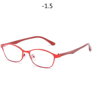 Women Business Finished Myopia Glasses Student Anti Blue Light Computer Nearsighted Eyeglasses Prescription -1.0 1.5 to6