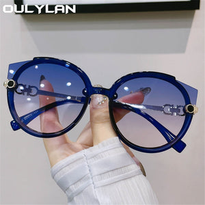 Oulylan Women Round Sunglasses 2023  Brand Designer y2k Sun Glasses Men Vintage Eyelasses Black Shades UV400 Female