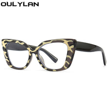 Load image into Gallery viewer, Ouylan Vintage Anti Blue Light Glasses Frame for Men Cat Eye Eyeglasses Frames Women Leopard Optical Computer Goggles