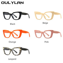 Load image into Gallery viewer, Ouylan Vintage Anti Blue Light Glasses Frame for Men Cat Eye Eyeglasses Frames Women Leopard Optical Computer Goggles