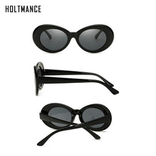 Carica l&#39;immagine nel visualizzatore di Gallery, Occhiali da sole ovali Kurt Cobain Occhiali da sole vintage per uomo donna nero bianco rosso occhiali eleganti UV400 