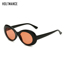 Carica l&#39;immagine nel visualizzatore di Gallery, Occhiali da sole ovali Kurt Cobain Occhiali da sole vintage per uomo donna nero bianco rosso occhiali eleganti UV400 