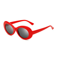 Carica l&#39;immagine nel visualizzatore di Gallery, Occhiali da sole ovali Kurt Cobain Occhiali da sole vintage per uomo donna nero bianco rosso occhiali eleganti UV400 
