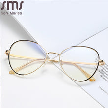 Carica l&#39;immagine nel visualizzatore di Gallery, Montature per occhiali ottici ovali Montature per occhiali semplici ultraleggere in metallo anti-blu Uomo Donna Occhiali per computer UV400