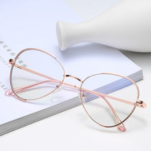 Carica l&#39;immagine nel visualizzatore di Gallery, Montature per occhiali ottici ovali Montature per occhiali semplici ultraleggere in metallo anti-blu Uomo Donna Occhiali per computer UV400