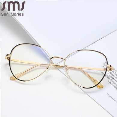 Montature per occhiali ottici ovali Montature per occhiali semplici ultraleggere in metallo anti-blu Uomo Donna Occhiali per computer UV400