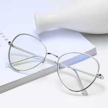 Carica l&#39;immagine nel visualizzatore di Gallery, Montature per occhiali ottici ovali Montature per occhiali semplici ultraleggere in metallo anti-blu Uomo Donna Occhiali per computer UV400