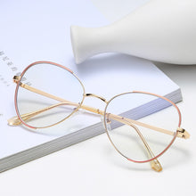 Carica l&#39;immagine nel visualizzatore di Gallery, Montature per occhiali ottici ovali Montature per occhiali semplici ultraleggere in metallo anti-blu Uomo Donna Occhiali per computer UV400