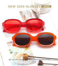 Load image into Gallery viewer, Oval Orange Yellow Frame Sunglasses Women Men Metal Hinge Red Tan Pink Lens UV400 Protection Model Style Sexy Ladies Eyewear