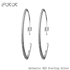 Oval Pave Earrings 100% 925 Sterling Silver Clear Cz Earrings for Women Lady Gift fine jewelry PFE140