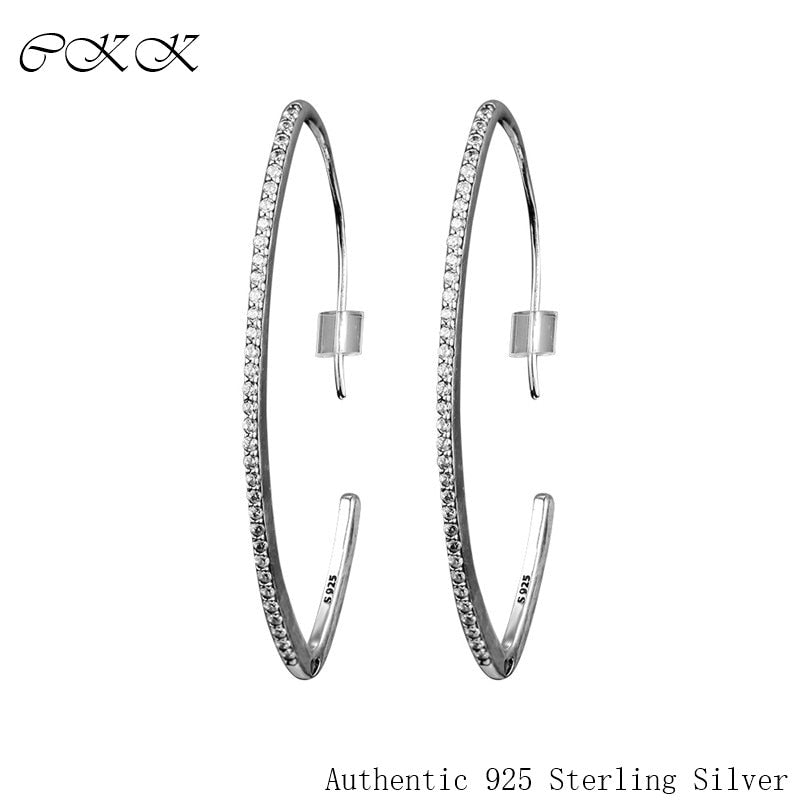 Oval Pave Earrings 100% 925 Sterling Silver Clear Cz Earrings for Women Lady Gift fine jewelry PFE140