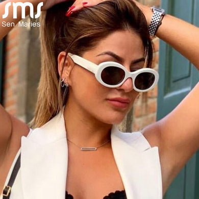 Oval Vintage Sunglasses Women Men Retro Eyeglasses  Brand Designer Sun Glasses Framless Shades Classic Eyewear UV400