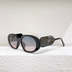 Oval acetate tortoise frame women&#39;s sunglasses style brwon lens lady eyewear with wide temples