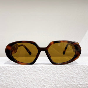 Oval acetate tortoise frame women&#39;s sunglasses style brwon lens lady eyewear with wide temples