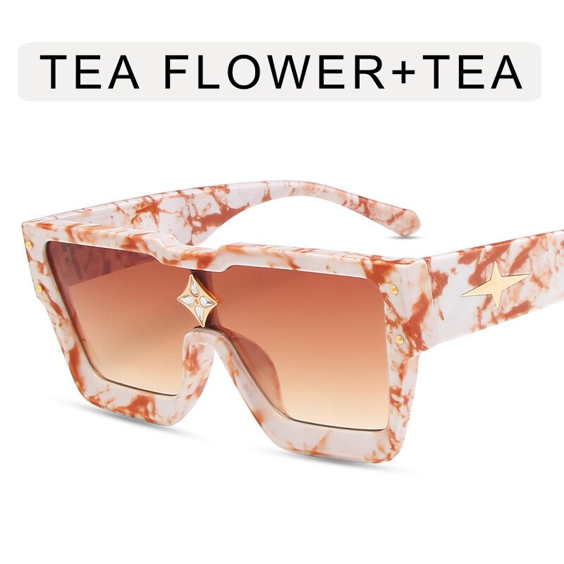Oversize 2023 square star Sunglasses elegant women's Diamond Flower sunglasses men's driving glasses Uv400